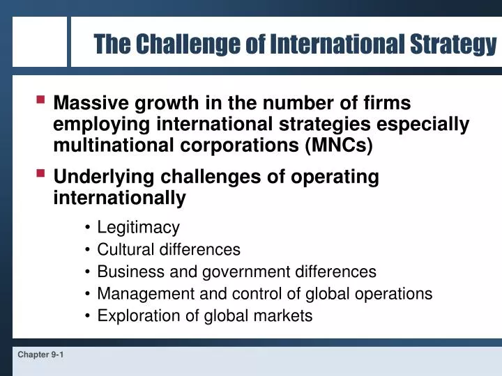 the challenge of international strategy