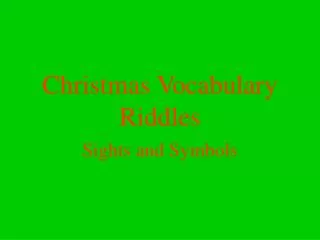 Christmas Vocabulary Riddles