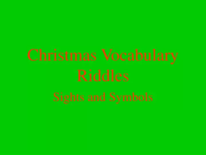 christmas vocabulary riddles