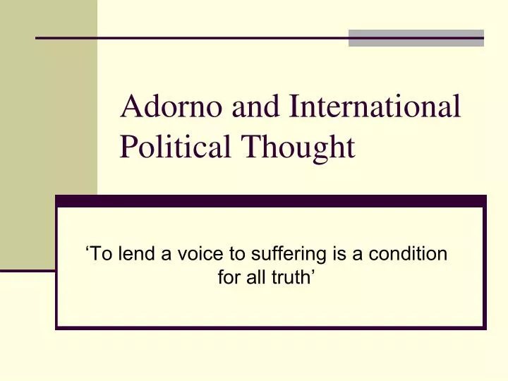 adorno and international political thought