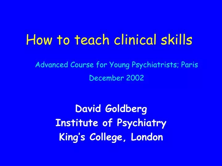 how to teach clinical skills