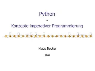 Python - Konzepte imperativer Programmierung