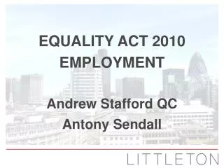 Equality Act 2010 Employment