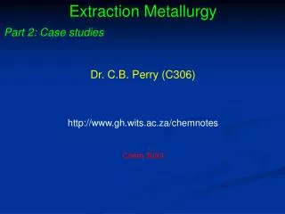 Extraction Metallurgy