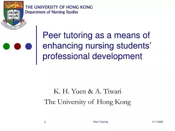 peer tutoring as a means of enhancing nursing students professional development