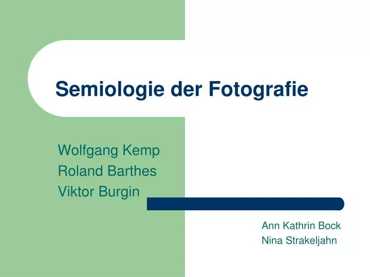 semiologie der fotografie