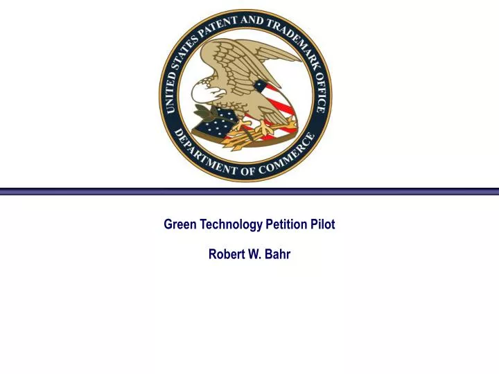 green technology petition pilot robert w bahr