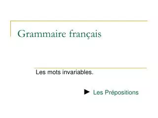 grammaire fran ais
