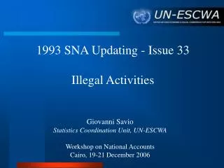 1993 SNA Updating - Issue 33 Illegal Activities