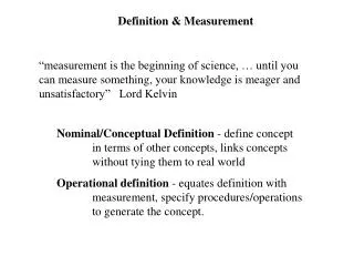 Definition &amp; Measurement