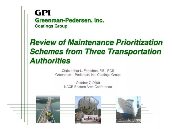 review of maintenance prioritization schemes from three transportation authorities