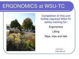 ERGONOMICS at WSU-TC