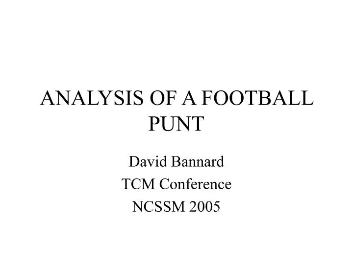analysis of a football punt