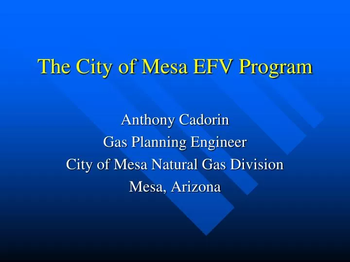 the city of mesa efv program