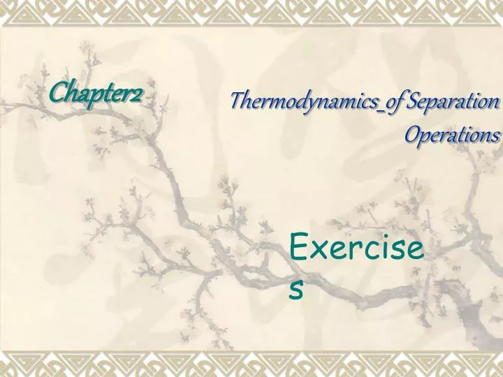 thermodynamics of separation operations