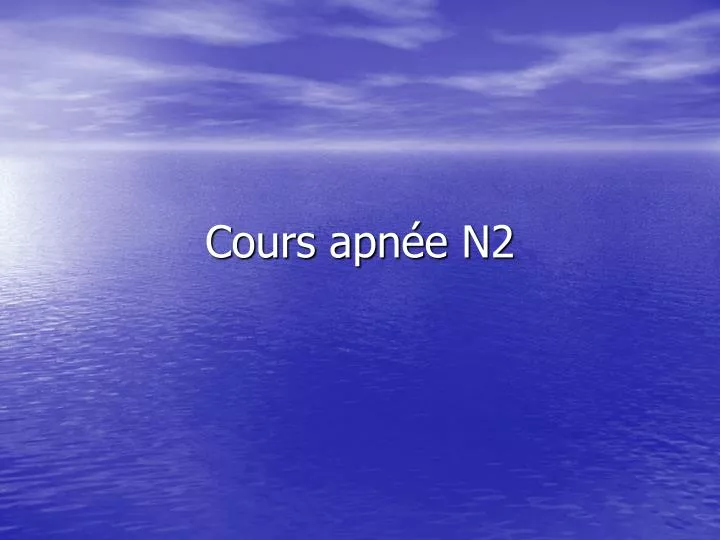 cours apn e n2