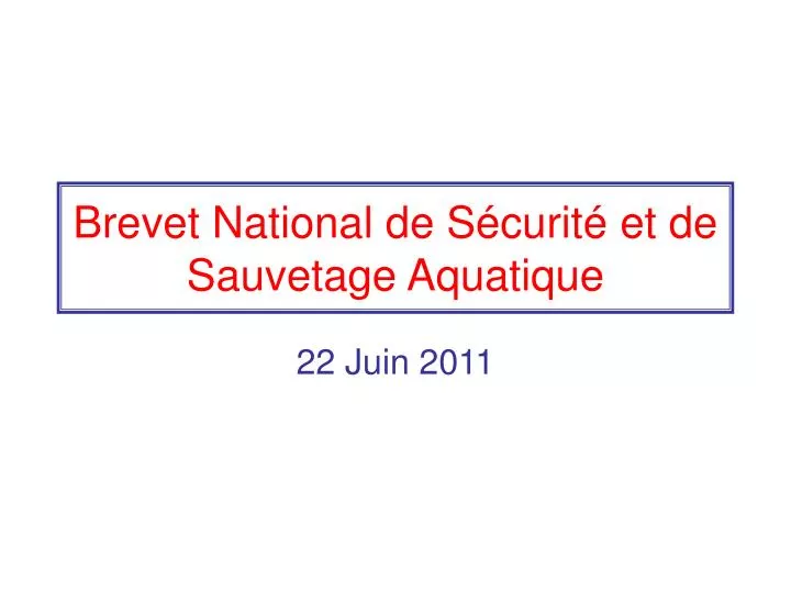 brevet national de s curit et de sauvetage aquatique