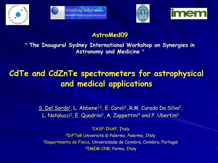 cdte and cdznte spectrometers for astrophysical and medical applications