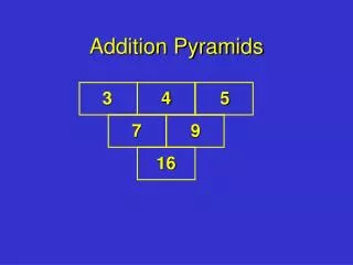 Addition Pyramids