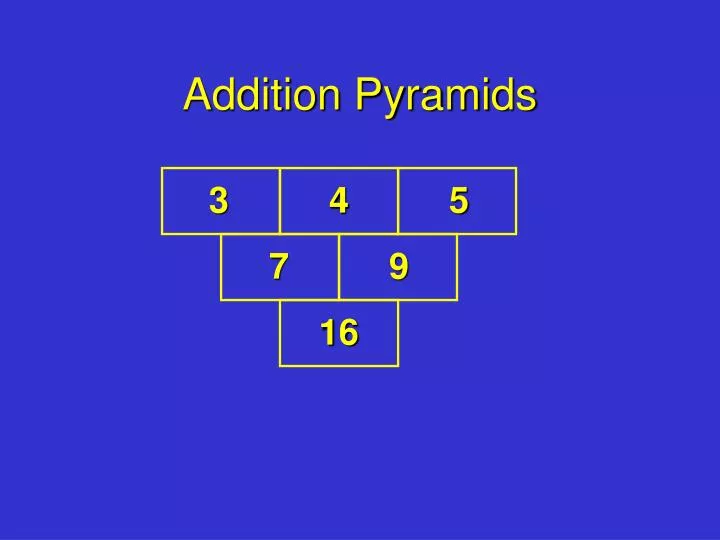 addition pyramids