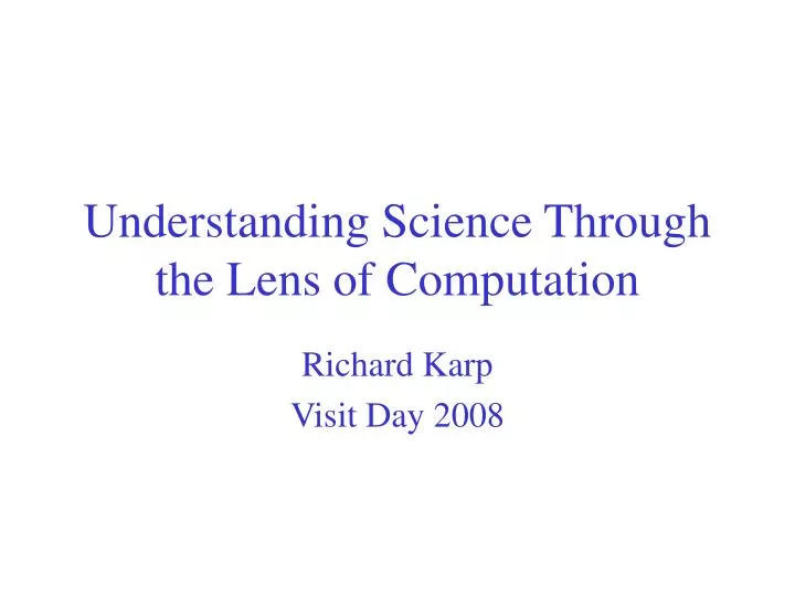 understanding science through the lens of computation