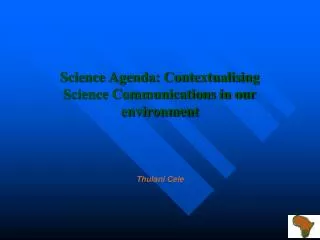 Science Agenda: Contextualising Science Communications in our environment