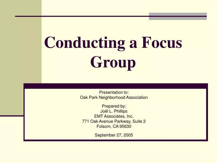 conducting a focus group