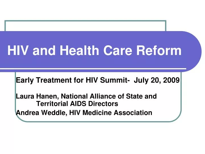 hiv and health care reform