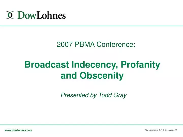 broadcast indecency profanity and obscenity presented by todd gray