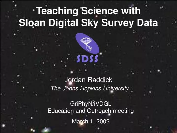 teaching science with sloan digital sky survey data