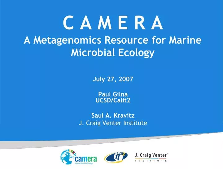 c a m e r a a metagenomics resource for marine microbial ecology