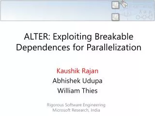 ALTER: Exploiting Breakable Dependences for Parallelization