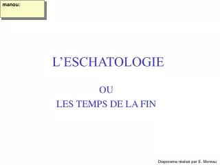l eschatologie