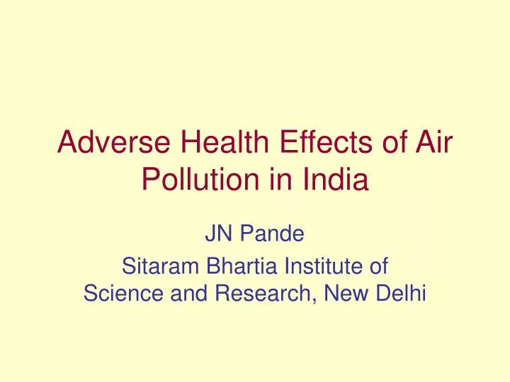 adverse health effects of air pollution in india