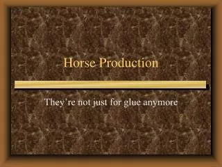 Horse Production