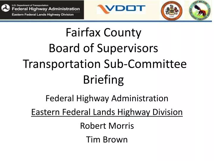 fairfax county board of supervisors transportation sub committee briefing