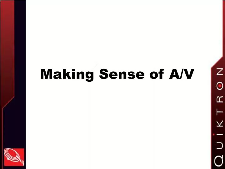making sense of a v