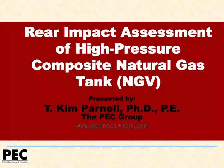 rear impact assessment of high pressure composite natural gas tank ngv