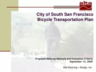 City of South San Francisco Bicycle Transportation Plan