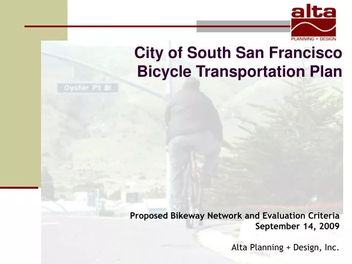 city of south san francisco bicycle transportation plan