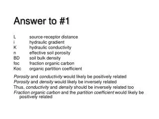 Answer to #1