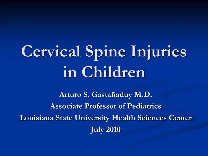 cervical spine injuries in children