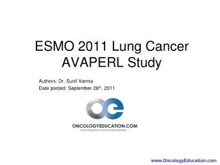 ESMO 2011 Lung Cancer AVAPERL Study