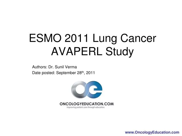 esmo 2011 lung cancer avaperl study