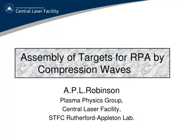 assembly of targets for rpa by compression waves