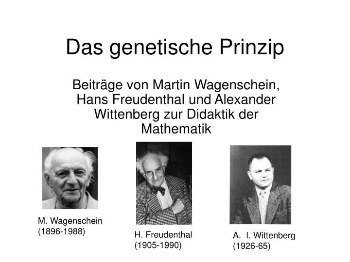 das genetische prinzip