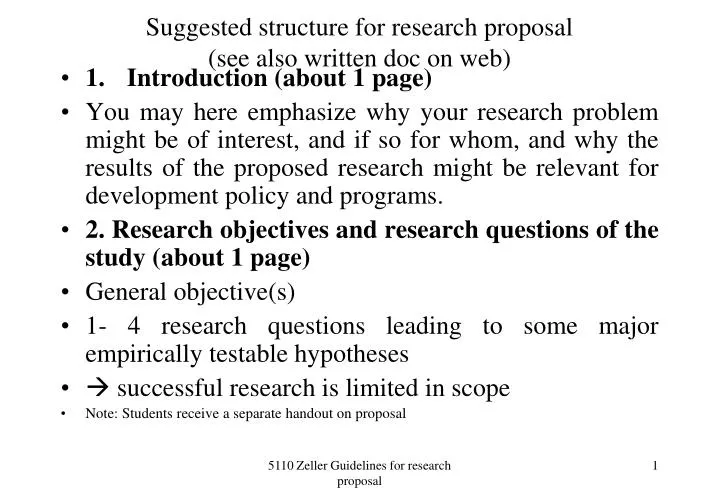 suggested structure for research proposal see also written doc on web