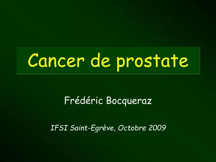 cancer de prostate