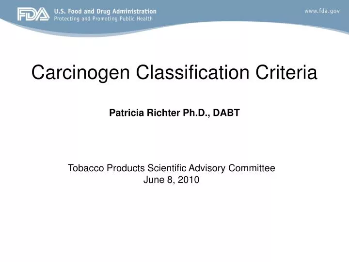 carcinogen classification criteria patricia richter ph d dabt