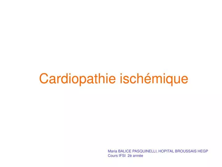 cardiopathie isch mique